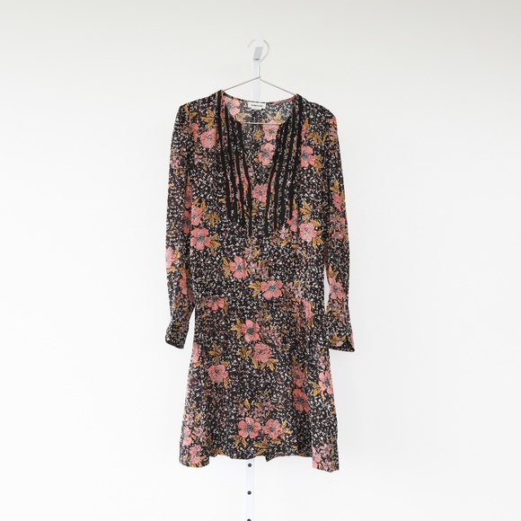 Zadig & Voltaire Dresses & Skirts - Zadig & Voltaire Floral Pintuck A-Line Dress